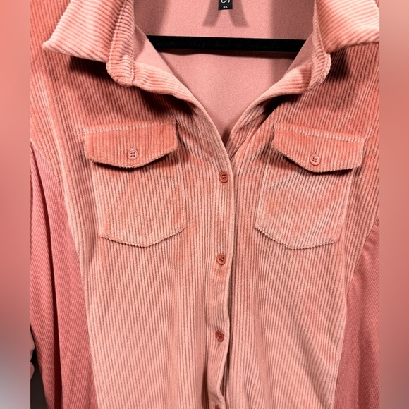 Lapis Peach Women’s Size XL Quarter Sleeve “corduroy “ Button Up Shirt - Picture 2 of 6